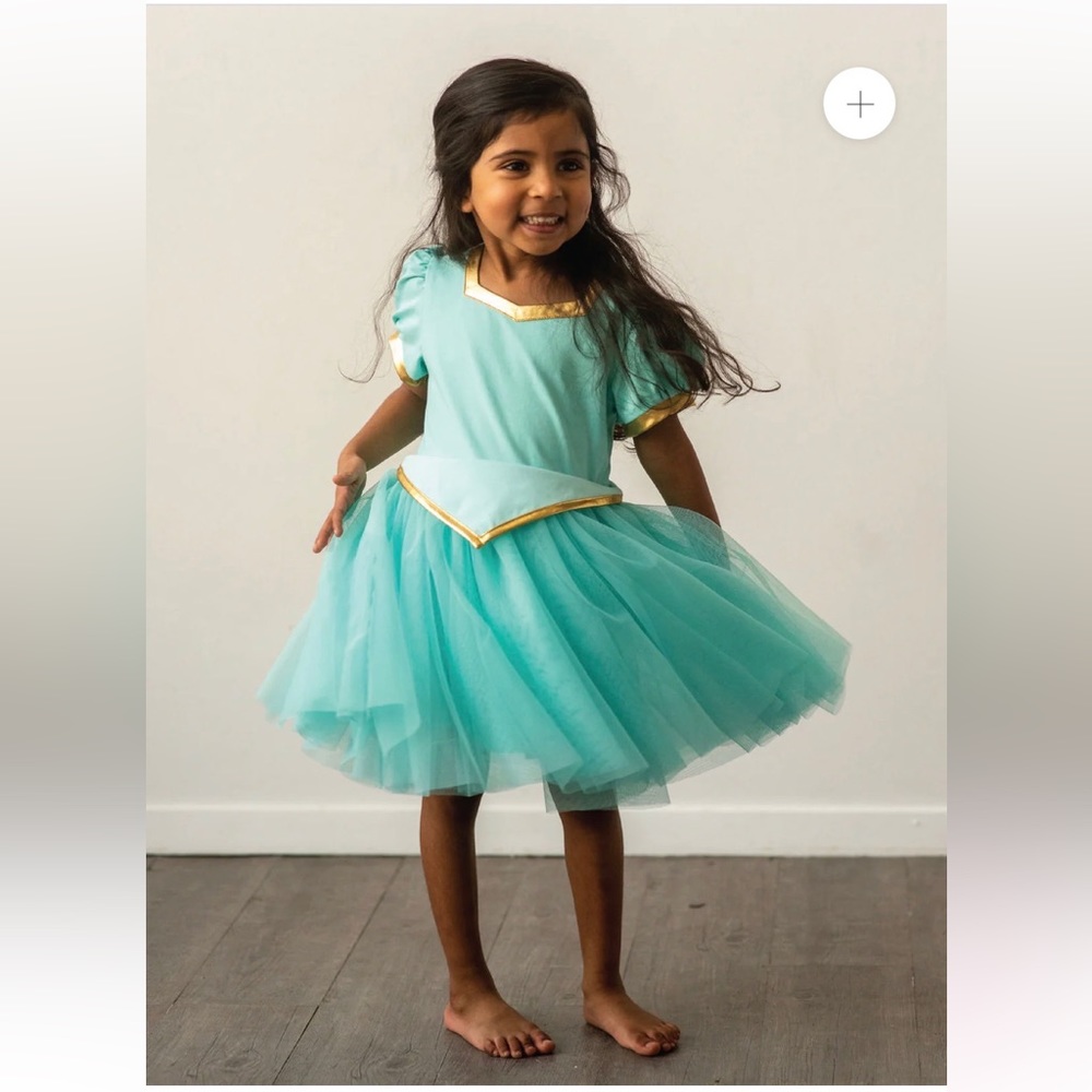 Taylor Joelle Boutique- Girl’s Gold Trim Dress- Jasmine Inspired